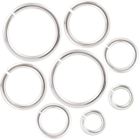 8pcs 925 Sterling Silver Split Jump Ring, 3/4/5/6mm Small Necklace Jewelry Clasp, Open Connector Closures for Key Rings Bracelet Earring Charm in Kuwait