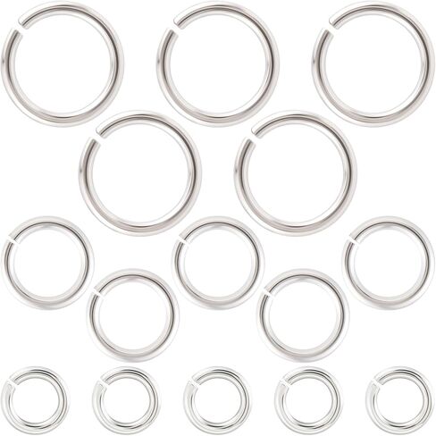 8pcs 925 Sterling Silver Split Jump Ring, 3/4/5/6mm Small Necklace Jewelry Clasp, Open Connector Closures for Key Rings Bracelet Earring Charm in Kuwait