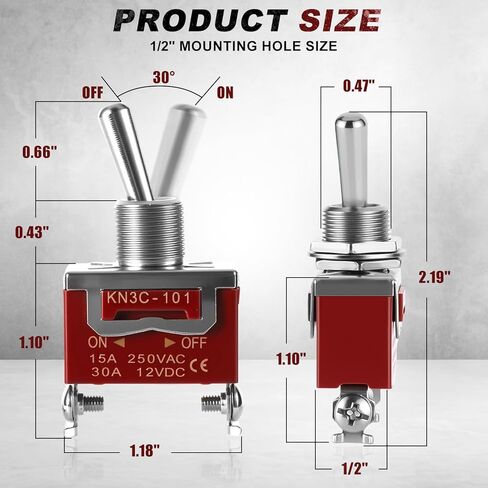 4 حزمة مفاتيح تبديل، SPST ON / OFF 2-Pin، 12V DC 30A مفتاح تبديل مقاوم للماء شديد التحمل مع غطاء غطاء التمهيد لشاحنة السيارات البحرية للسيارات in Saudi Arabia
