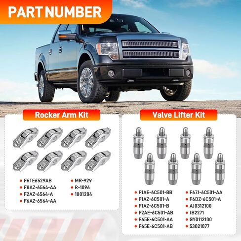 8 قطع F8AZ-6564-AA مجموعة أذرع الروك والصمامات متوافقة مع محركات Ford F150 Mustang Expedition E350 Lincoln Mercury 1992-2019 4.6L 5.4L 6.8L، استبدال # JB-2271 F6AZ-6564-AA F2AZ-6564-A MR-929 in Kuwait