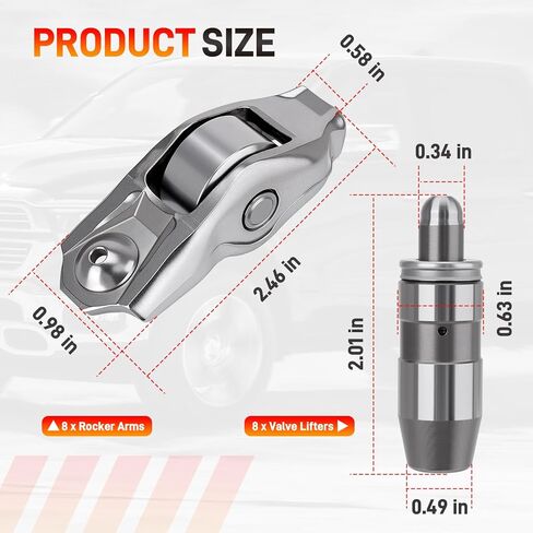 8 قطع F8AZ-6564-AA مجموعة أذرع الروك والصمامات متوافقة مع محركات Ford F150 Mustang Expedition E350 Lincoln Mercury 1992-2019 4.6L 5.4L 6.8L، استبدال # JB-2271 F6AZ-6564-AA F2AZ-6564-A MR-929 in Kuwait