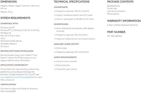 Logitech P710e Mobile Conferencing Speakerphone (Renewed) in Saudi Arabia