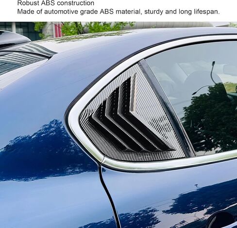 Pair of Rear Window Louver Covers, Glossy Black ABS Side Window Shutters for Alfa Romeo Giulia 2016-2024 (Carbon Fiber Style) in Saudi Arabia