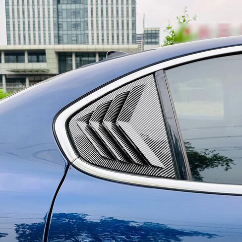 Pair of Rear Window Louver Covers, Glossy Black ABS Side Window Shutters for Alfa Romeo Giulia 2016-2024 (Carbon Fiber Style) in Saudi Arabia