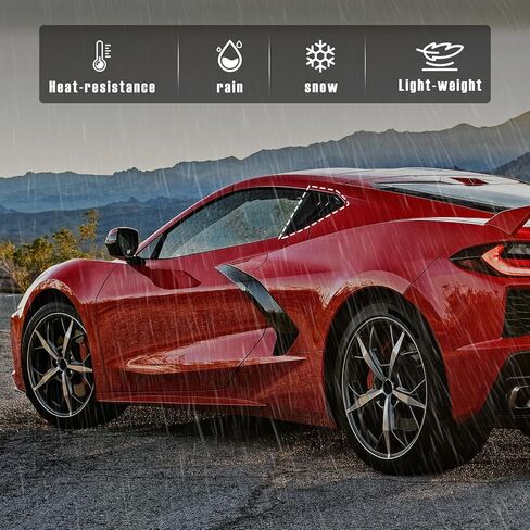 Rear Window Louvers Trim Cover Panel Compatible with Chevy Corvette C8 Z51 Z06 Stingray Coupe 2Doors 2020 2021 2022 2023 2024,Rear Window Quarter Triangle Covers,2PCS,Glossy Black in Kuwait