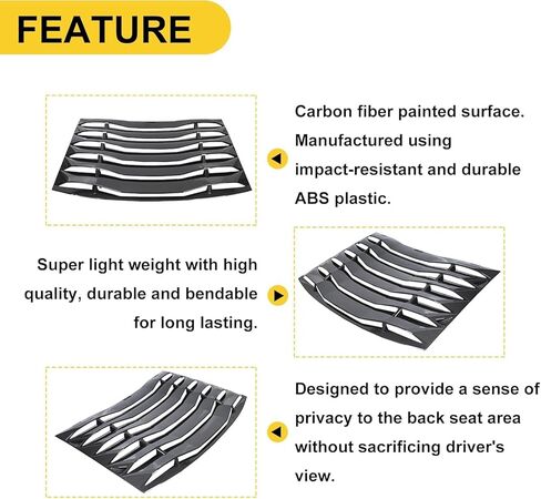 غطاء فتحة النافذة الخلفية ECOTRIC متوافق مع 2011-2023 دودج تشارجر SXT/GT/RT/RT Scat Pack/Scat Pack Widebody/SRT Hellcat غطاء الزجاج الأمامي ظل الشمس تنفيس ألياف الكربون الطباعة in Saudi Arabia