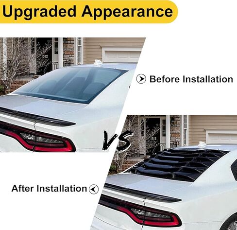 غطاء فتحة النافذة الخلفية ECOTRIC متوافق مع 2011-2023 دودج تشارجر SXT/GT/RT/RT Scat Pack/Scat Pack Widebody/SRT Hellcat غطاء الزجاج الأمامي ظل الشمس تنفيس ألياف الكربون الطباعة in Saudi Arabia