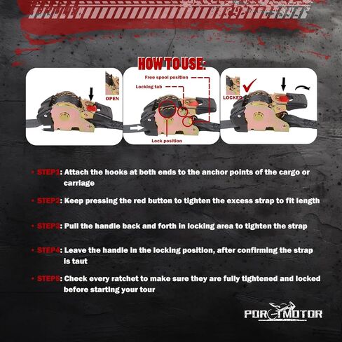 2 Pack Bolt-On Retractable Ratchet Straps (1" x5.3'), Self Retractable Ratchet Tie Down Straps Auto Retracting Transom Tie Down Straps for Boats, Jet Skis, Motorcycles, ATVs, Cargo in Kuwait