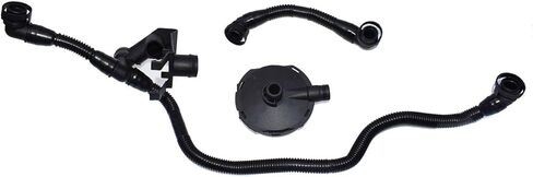 for Audi A4 A6 3.0L V6 Crankcase Ventilation Valve and Breather Vacuum Hose Kit 3 pcs - in Saudi Arabia