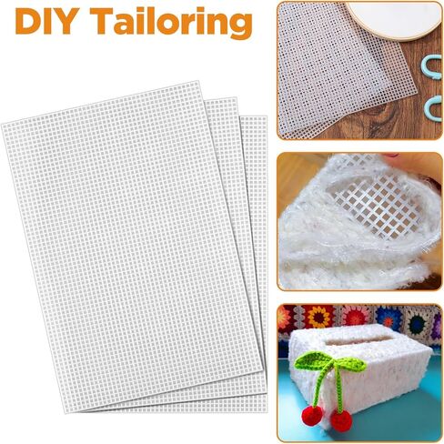 30pcs Plastic Canvas Mesh Sheets, 2.5mm Grid Plastic Canvas Sheets, 7 Count Needlepoint Eye Mesh for Embroidery Crafting, Acrylic Yarn Crafting, Knit and Crochet DIY Projects 30 x 20cm/11.81" x 7.87" in Saudi Arabia