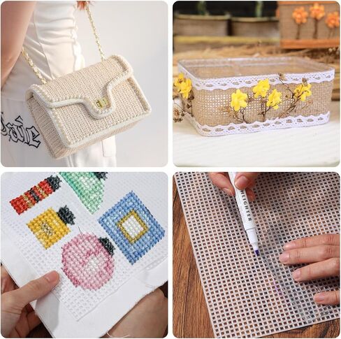 30pcs Plastic Canvas Mesh Sheets, 2.5mm Grid Plastic Canvas Sheets, 7 Count Needlepoint Eye Mesh for Embroidery Crafting, Acrylic Yarn Crafting, Knit and Crochet DIY Projects 30 x 20cm/11.81" x 7.87" in Saudi Arabia