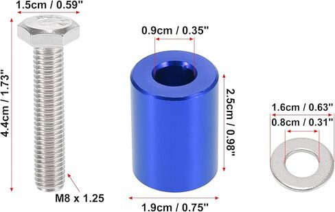 X AUTOHAUX Car Engine Motor Hood Vent Spacer Riser Hood Vent Spacer Riser Kit Aluminum Alloy 8mm Black in Saudi Arabia