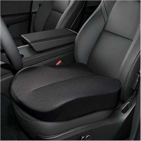 Car Seat Cushion, Comfort Ergonomic Memory Foam Seat Cushion for Tailbone Back Pain Relief, Breathable Car Cushion Suitable for Short People Driver to Get Better View (Black) in Saudi Arabia