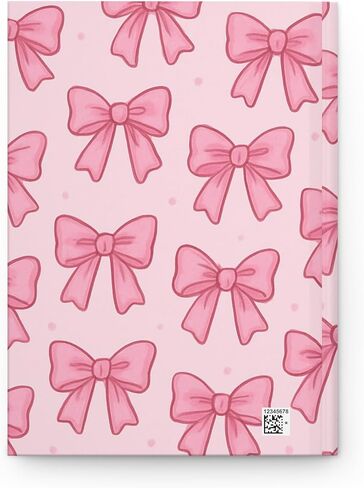 Pink Ribbon Hardcover Journal - Cute Bow Design, Girly Girls Notebook, Planning Gift, Notes Diary, Matte Cover in Saudi Arabia