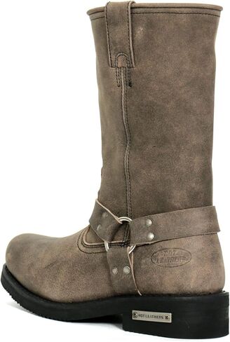 Hot Leathers BTM1003 Men's Stone Wash Brown 11-inch Tall Harness Leather Boots - 9 in Saudi Arabia