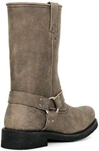 Hot Leathers BTM1003 Men's Stone Wash Brown 11-inch Tall Harness Leather Boots - 9 in Saudi Arabia
