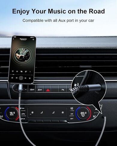 Aux to USB C - Braided USB-C to 3.5mm Aux Cable for Car(3.3FT) in Kuwait