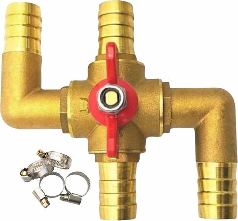 Automobile Integrated 4-Way Heating Water Manual Control Valve Solid Brass Car Heater Air Conditioning Ball Valve with 4 Clamps 3/4"(19mm) in Saudi Arabia