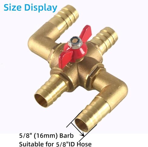 Automobile Integrated 4-Way Heating Water Manual Control Valve Solid Brass Car Heater Air Conditioning Ball Valve with 4 Clamps 3/4"(19mm) in Saudi Arabia
