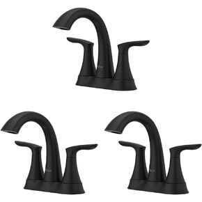 Pfister Weller Bathroom Sink Faucet, 4-Inch Centerset, 2-Handle, 3-Hole, Matte Black Finish, LG48WRPB in Kuwait