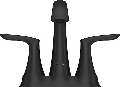 Pfister Weller Bathroom Sink Faucet, 4-Inch Centerset, 2-Handle, 3-Hole, Matte Black Finish, LG48WRPB in Kuwait