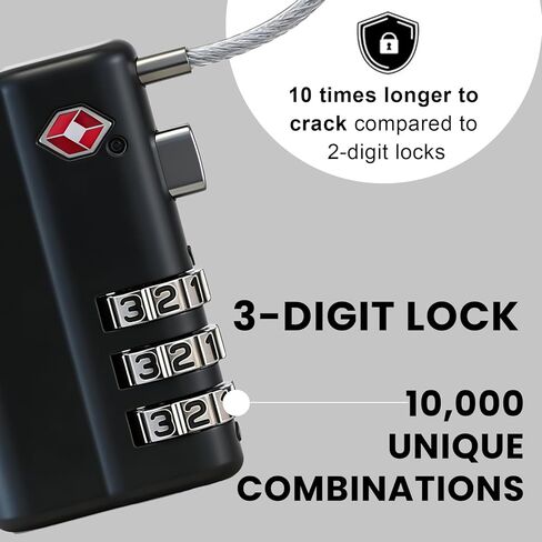 TSA Approved Gun Case Lock, Locks for Gun Cases, Pelican Gun case Lock, Child Safe & Cut Resistant Firearm Lock for Gun Case（2Pack in Kuwait