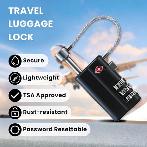 TSA Approved Gun Case Lock, Locks for Gun Cases, Pelican Gun case Lock, Child Safe & Cut Resistant Firearm Lock for Gun Case（2Pack in Kuwait