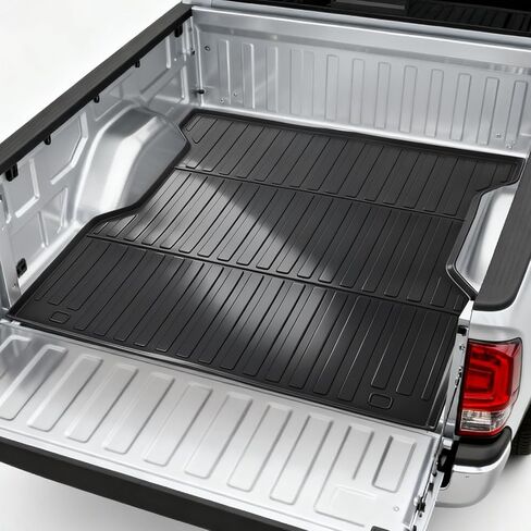 حصيرة سرير شاحنة Tsumbay لسيارة Toyota Tacoma 2024 2025، بطانة سرير TPE مناسبة لجميع الأحوال الجوية، حماية شديدة التحمل مضادة للانزلاق، قطعة واحدة باللون الأسود in Kuwait
