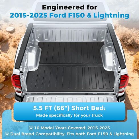 Tsumbay Truck Bed Mat for Toyota Tacoma 2024 2025, Custom Fit TPE All-Weather Bed Liner, Heavy-Duty Anti-Slip Cargo Mat Protection, 1PC Black in Saudi Arabia