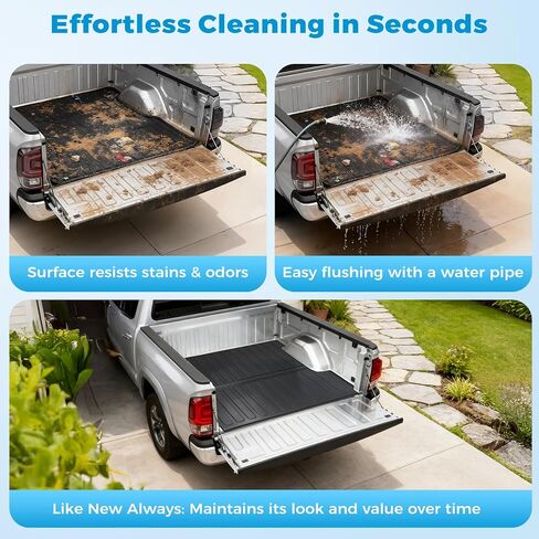 Tsumbay Truck Bed Mat for Toyota Tacoma 2024 2025, Custom Fit TPE All-Weather Bed Liner, Heavy-Duty Anti-Slip Cargo Mat Protection, 1PC Black in Saudi Arabia