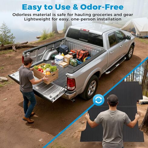 Tsumbay Truck Bed Mat for Toyota Tacoma 2024 2025, Custom Fit TPE All-Weather Bed Liner, Heavy-Duty Anti-Slip Cargo Mat Protection, 1PC Black in Saudi Arabia