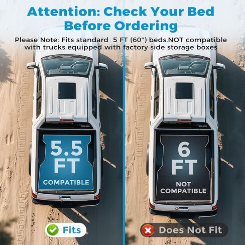 Tsumbay Truck Bed Mat for Toyota Tacoma 2024 2025, Custom Fit TPE All-Weather Bed Liner, Heavy-Duty Anti-Slip Cargo Mat Protection, 1PC Black in Saudi Arabia