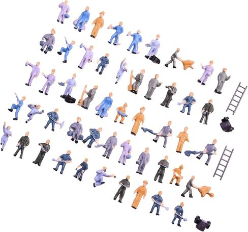 50-Piece 1:87 Scale Painted Model Train Figures – Realistic HO Scale People for Train Layouts & Dioramas 25 Unique Poses in Saudi Arabia