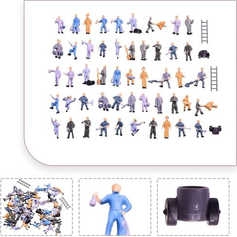 50-Piece 1:87 Scale Painted Model Train Figures – Realistic HO Scale People for Train Layouts & Dioramas 25 Unique Poses in Saudi Arabia