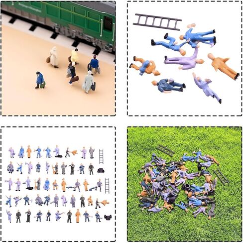 50-Piece 1:87 Scale Painted Model Train Figures – Realistic HO Scale People for Train Layouts & Dioramas 25 Unique Poses in Saudi Arabia