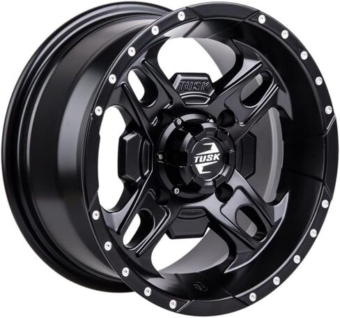 TUSK 4/156 Beartooth Wheel 14x7 4.0 + 3.0 Matte Black for Kawasaki Mule Pro-DX 1000 2016-2017 in Saudi Arabia