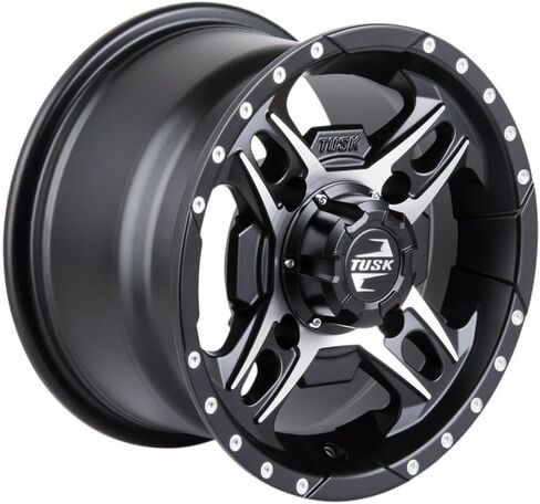 TUSK 4/156 Beartooth Wheel 14x7 5.0 + 2.0 Machined/Black for Kawasaki Mule Pro-FXR 1000 2024 in Saudi Arabia