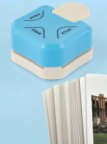 Corner Rounder Punch, 3 in 1 (R4mm, R7mm, R10mm), Paper Cutter Puncher,Edge Rounded,Punches for Crafts,Scrapbooking Laminate,Round,Card Making, Photo,Curved Cardstock,Junk Journal Supplies (Blue) in Saudi Arabia