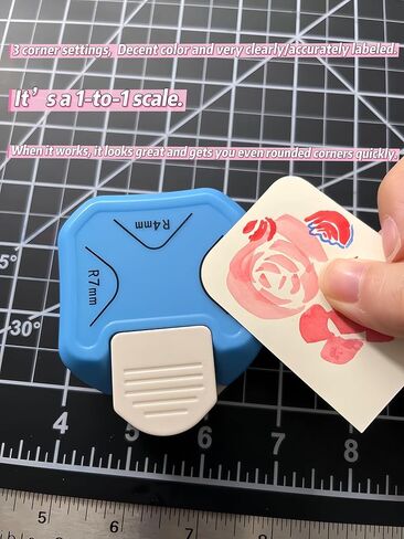 Corner Rounder Punch, 3 in 1 (R4mm, R7mm, R10mm), Paper Cutter Puncher,Edge Rounded,Punches for Crafts,Scrapbooking Laminate,Round,Card Making, Photo,Curved Cardstock,Junk Journal Supplies (Blue) in Saudi Arabia