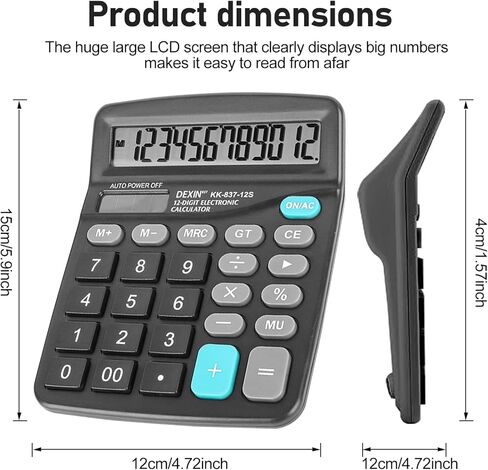 Desktop Calculator-12-Digit Office Calculators with Large LCD Display, Perfect for Office Business Home Daily Use in Saudi Arabia