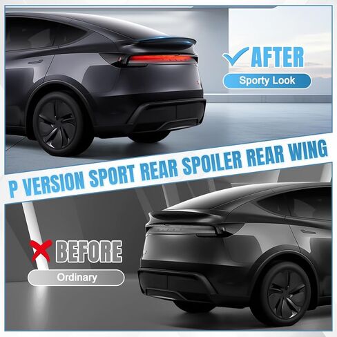 Spoiler Fit for Tesla Model Y Juniper 2025 2026, 3-Piece ABS Adhesive Rear Spoiler Wing OEM Rear Trunk Lip, Aerodynamic Stability, 2025 2026 Model Y Juniper Accessories (Carbon Pattern) in Kuwait