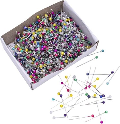 800Pcs Pearls Head Dressmaking Pins Metallic Dressmaker Stainless Steel Pin for Fabric Quilting Sewing Tailoring Dressmaker Positioning in Saudi Arabia