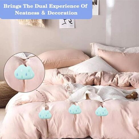 16Pcs Duvet Pin Comforter Clips, Duvet Fasteners with Detachable Cloud Shape, Prevent Quilt Shifting for Duvet Cover Insert Holder, Universal Button Pins for Quilt Cushions Curtain (Green) in Saudi Arabia