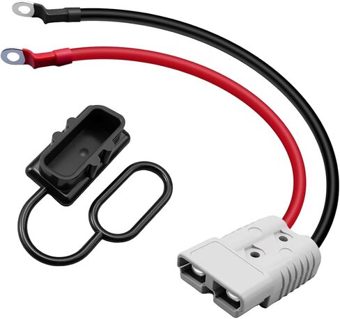 175A 4AWG Battery Connector Cable Fit for Andersons Plug Extension Cable Forklift, 30cm 4 Gauge Quick Connect Disconnect Wire Harness with Ends Lug and Waterproof Cap in Kuwait