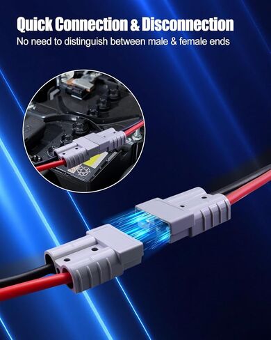 175A 4AWG Battery Connector Cable Fit for Andersons Plug Extension Cable Forklift, 30cm 4 Gauge Quick Connect Disconnect Wire Harness with Ends Lug and Waterproof Cap in Kuwait