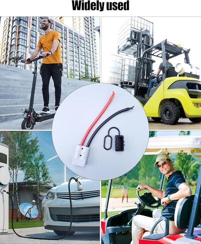 175A 4AWG Battery Connector Cable Fit for Andersons Plug Extension Cable Forklift, 30cm 4 Gauge Quick Connect Disconnect Wire Harness with Ends Lug and Waterproof Cap in Kuwait