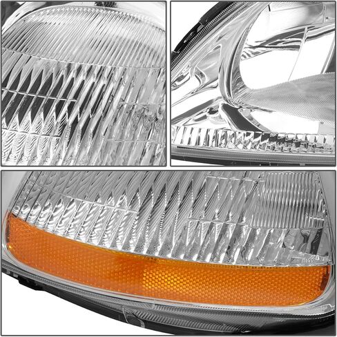 DNA Motoring HL-OH-HC96-CH-CL1 كروم الإسكان المصابيح الأمامية لاستبدال 96-98 سيفيك in Saudi Arabia