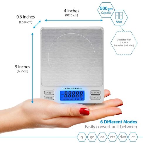 Smart Weigh Digital Pro Pocket Scale 2000g x 0.1gram,Jewelry Scale, Coffee Scale, Food Scale with Tare, Hold and Counting Function,Back-Lit LCD Display in Saudi Arabia