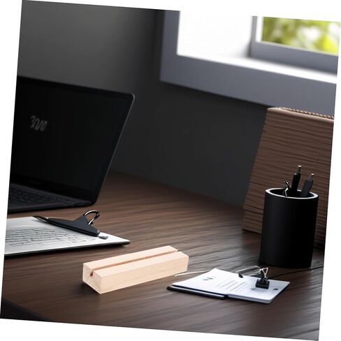STOBOK Farmhouse Wooden Desk Calendar Stand Rustic Photo and Table Card Holder for Weddings Business Displays Versatile Base Secure Slot for Calendars and Cards in Saudi Arabia