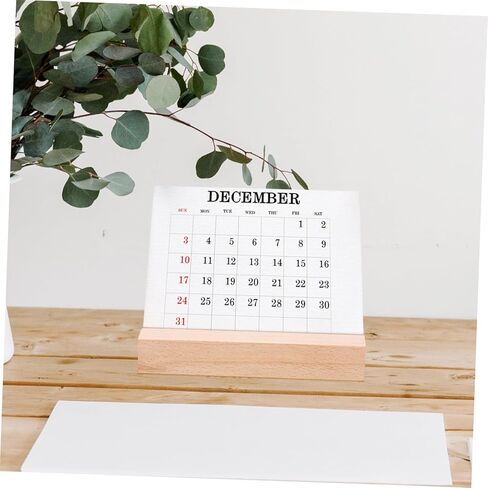 STOBOK Farmhouse Wooden Desk Calendar Stand Rustic Photo and Table Card Holder for Weddings Business Displays Versatile Base Secure Slot for Calendars and Cards in Saudi Arabia